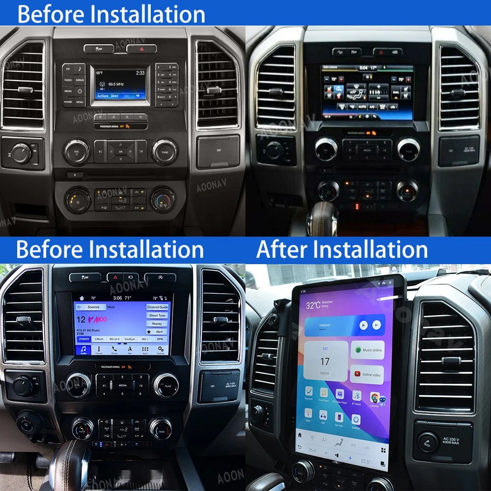 Android 13 Qualcomm Car Radio For Ford F150 2015-2024 14.4 Inch Tesla Touch Screen Multimedia Carplay Player