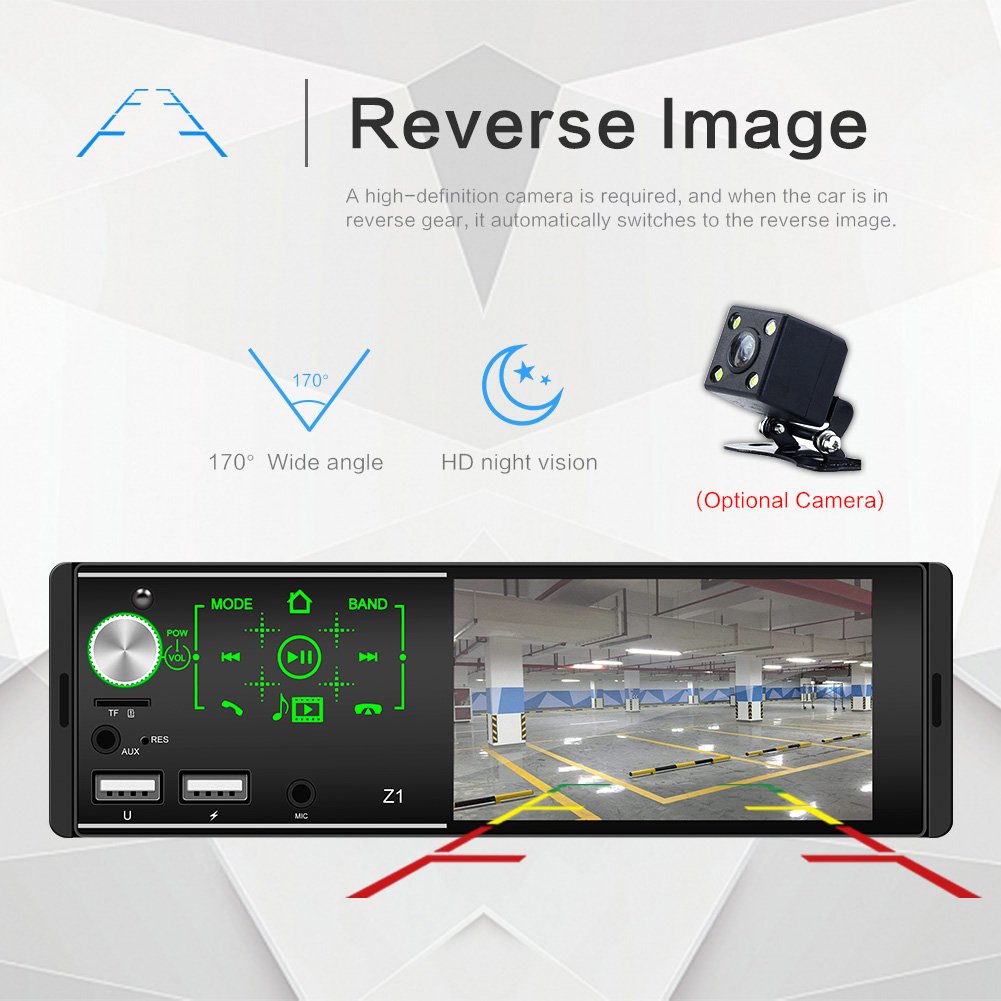 Colorful Lights 4.1inch 1din Full Touch Screen FM Receiver BT USB TF Phone Charging Car Mulitedmia MP5 Player Radio Head Unit