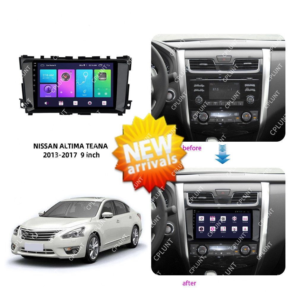 Car DVD Player Frame FOR NISSAN ALTIMA TEANA 2013-2018 9INCH Touch screen Android radio Farme stereo