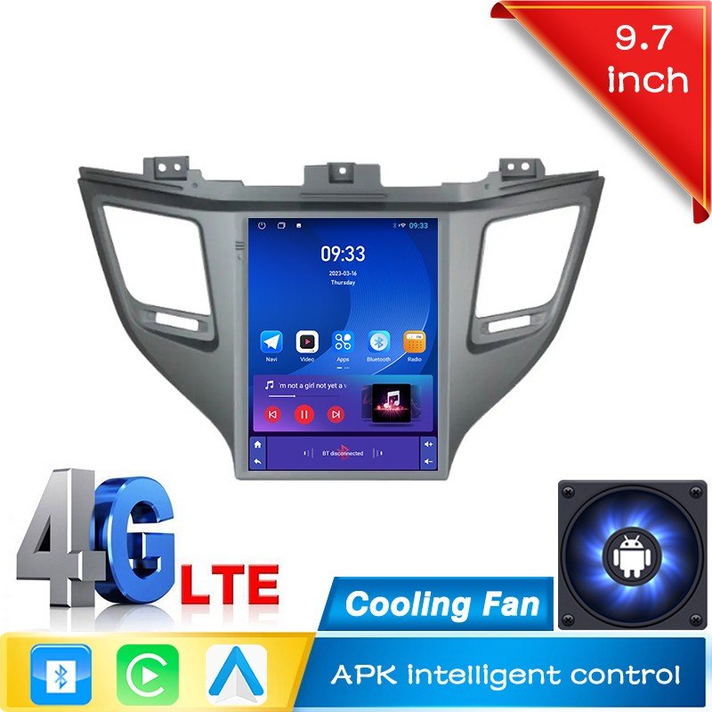 2Din Car Radio Android for HYUNDAI TUCSON 2016-2018 Speaker Stereo Navigation 9.7" Carplay Multimedia Head Unit