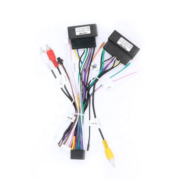 Meihua Car Stereo Radio Frame for Ford Everest Ranger 2015-2018 High version with Wiring Harness RCA Cables Parts