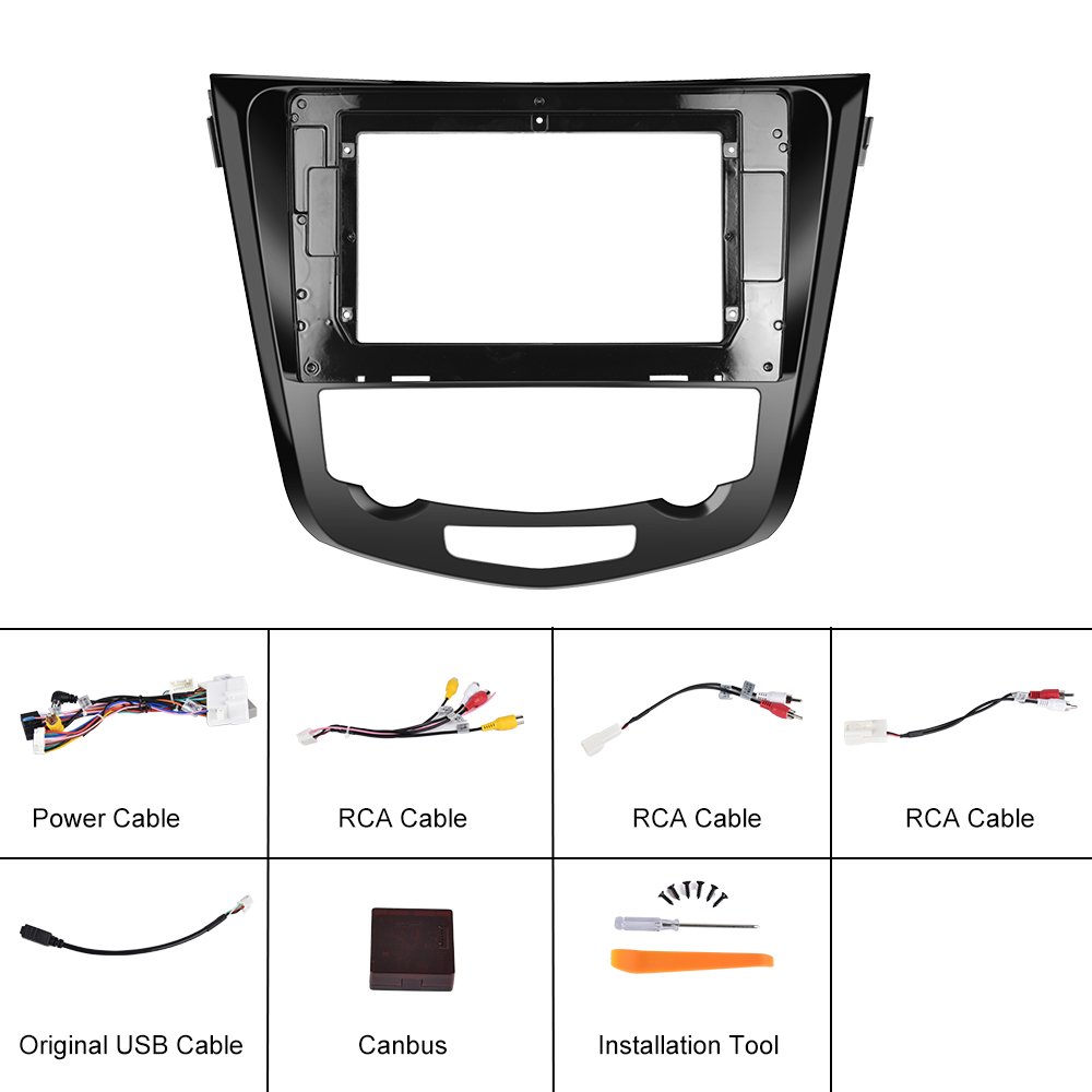 Podofo 2 Din 10'' Android car radio Plastic Frame Damage-free special kit For Nissan X-TRAIL 2014 + Canbus