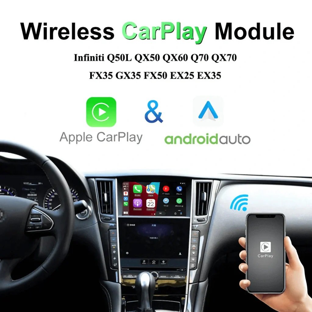 Wireless Apple Carplay For Infiniti Q50 Q50L 2015-2019 Android Auto carplay module Multimedia Interface Radio Player Navigation