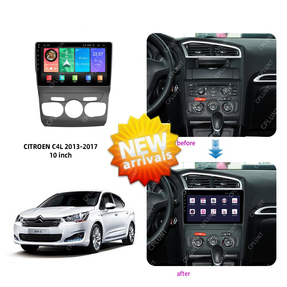 Car DVD Player Frame FOR CITROEN C4L 2013-2017 10.1INCH Touch screen Android radio Farme stereo