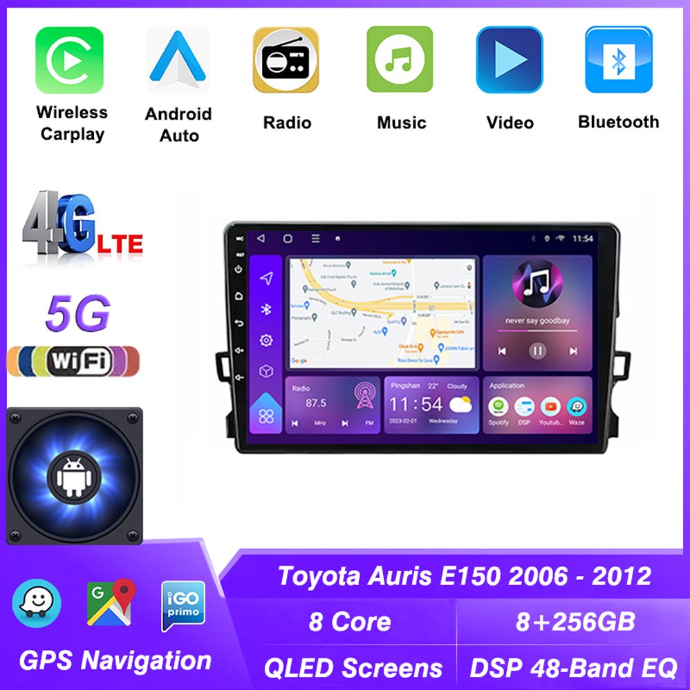 9Inch 2 din car radio Android Car Radio Multimedia Player For Toyota Auris E150 2006 - 2012 GPS Navigation Carplay auto radio