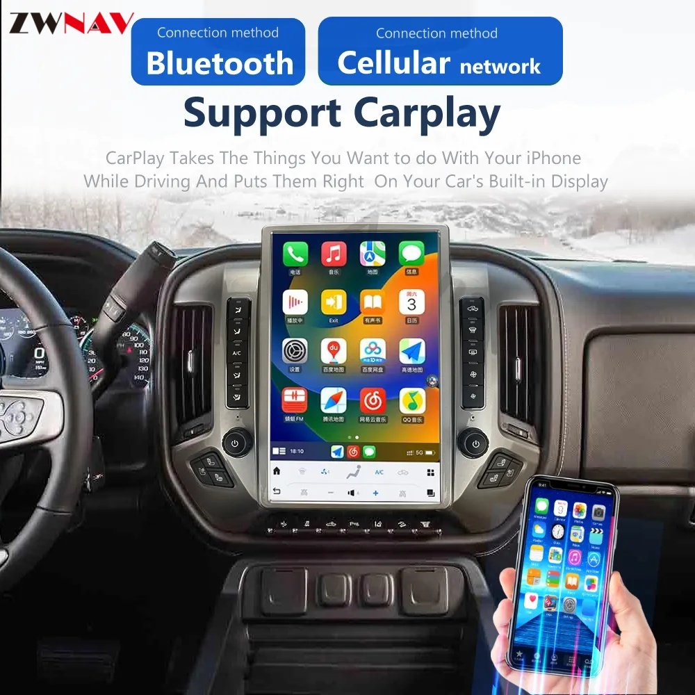 Hot Sales Car Radio 14.4" For 13-19 Chevrolet Silverado GMC SIERRA Screen Stereo Player Bluetooth Carplay Android Auto Gps