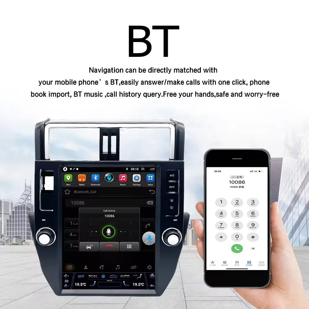LELV Android Car Radio Audio Player 12 Inch With Bluetooth Gps For Toyota Prado 2010-2013 Car Dvd Player