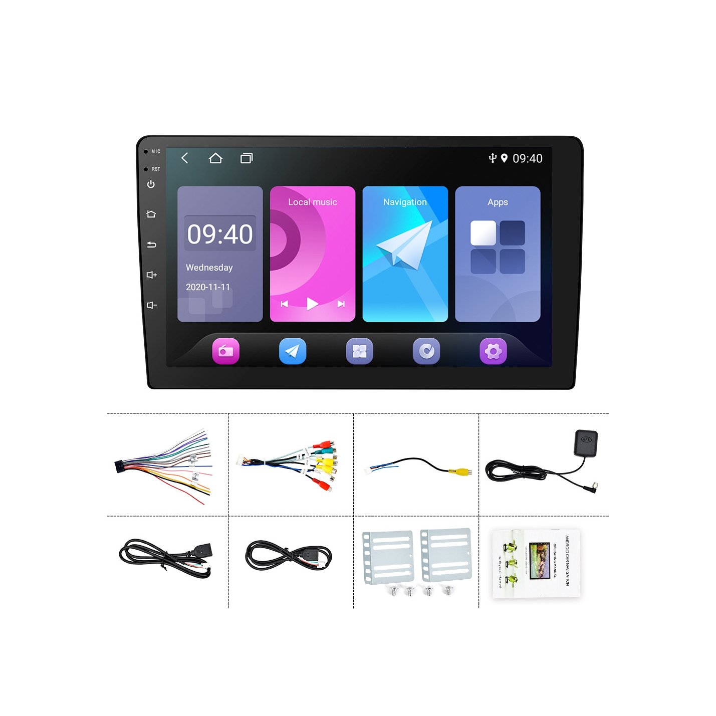 Rear Review Camera Remote Control 10.1 Inch Car Stereo Android Radio Car Mp5 Player 2 Din Touch Screen Car Dvd Player