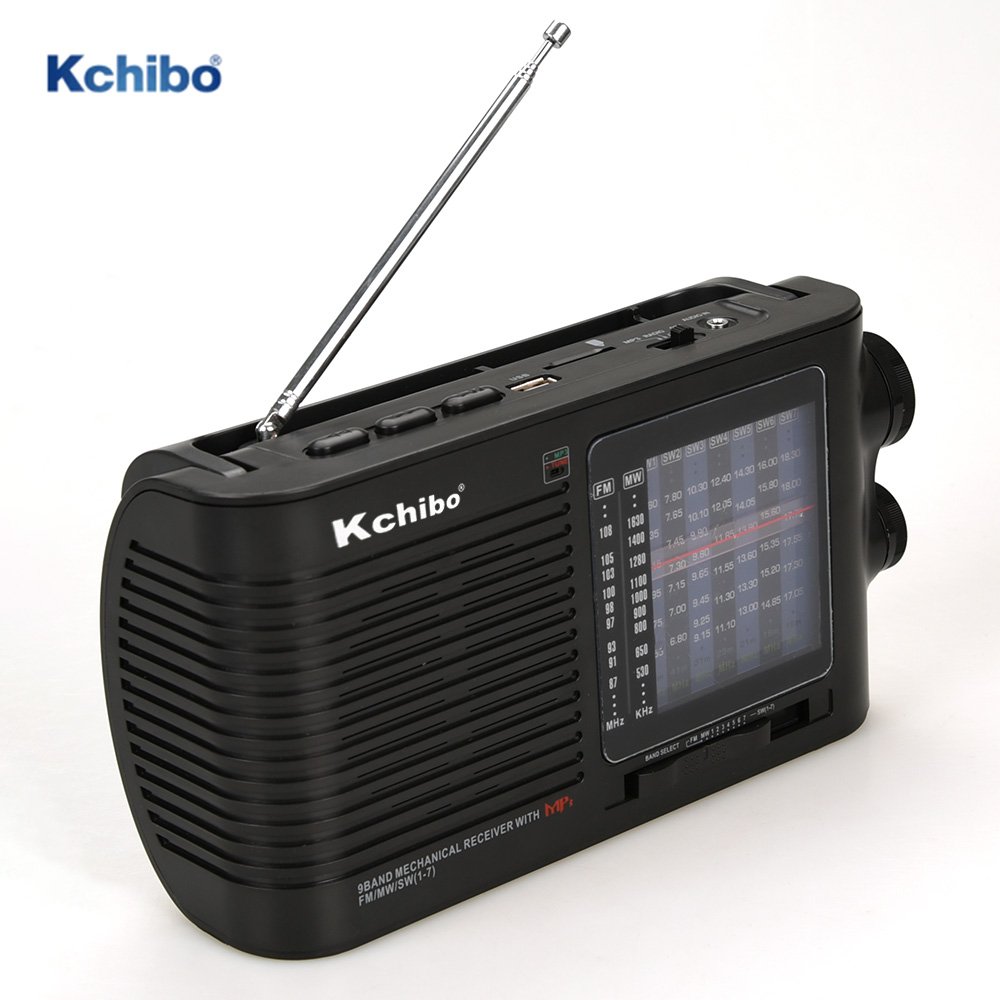 2020 hot selling no screen FM/MW/SW 9 band Kchibo radio with mp3 player U disk SD car can be play