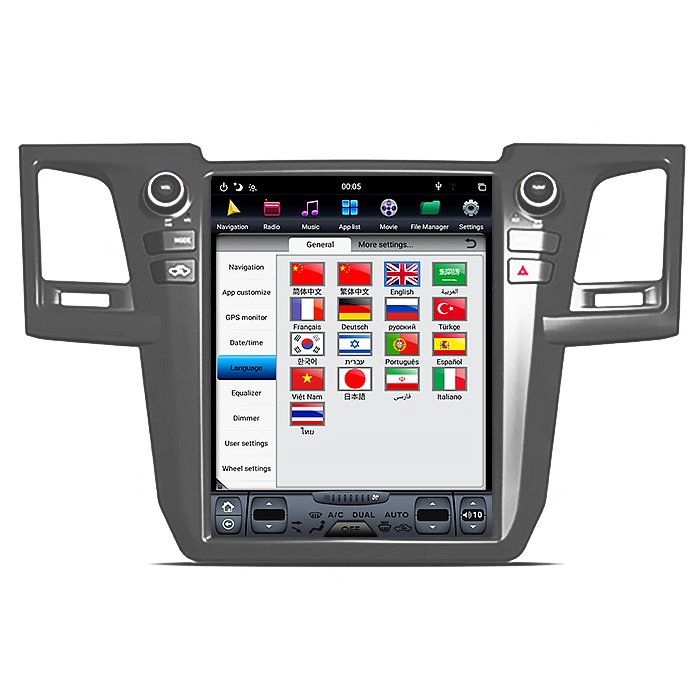 PX6 12.1" for Tesla Style Vertical Screen Android 9 Car DVD Player Navigation GPS Radio for TOYOTA for Fortuner OLD