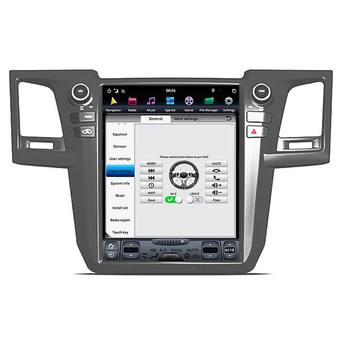 PX6 12.1" for Tesla Style Vertical Screen Android 9 Car DVD Player Navigation GPS Radio for TOYOTA for Fortuner OLD