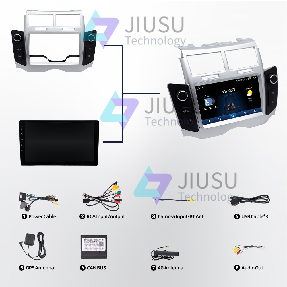 Touch Screen Android Car Radio GPS Navigation DVD Player Stereo Multimedia Audio System for Toyota Yaris 2008-2011