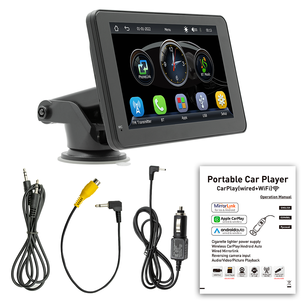 X5306 Car Mp5 Radio Carplay Screen 7 Inch 2.5D Display Car Dvd Player for Universal Auto Phone Wireless Connection Car Play