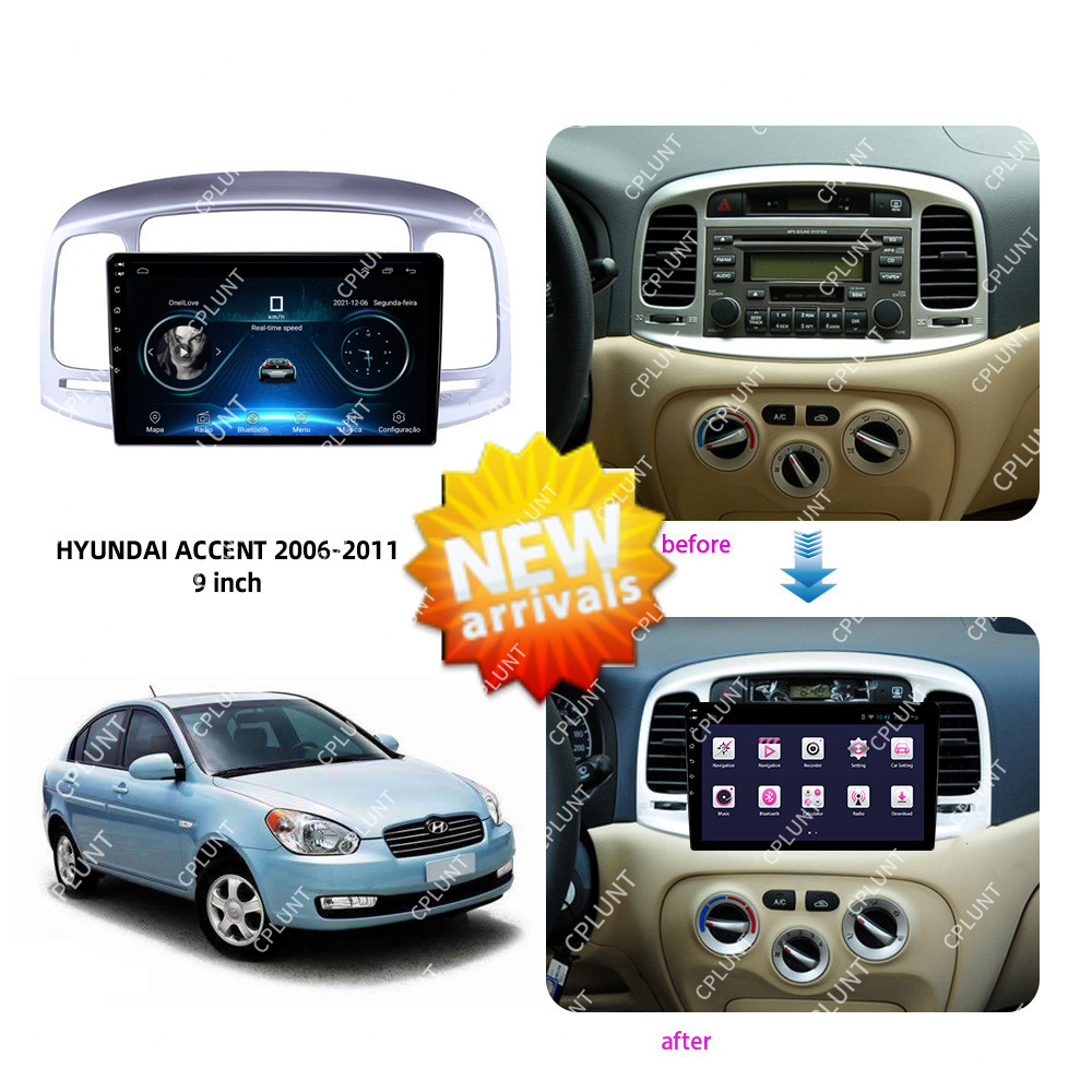 Car DVD Player Frame For HYUNDAI ACCENT 2006-2011 9INCH Touch screen Android radio Farme stereo