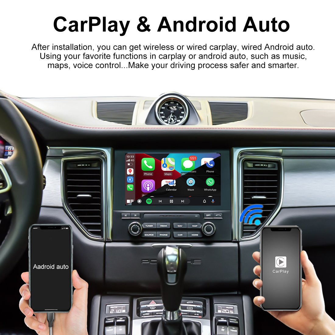 Joyeauto Wireless Apple Carplay Module for Porsche PCM 4.0 Cayenne Panamera Macan Bosxter 911 Android Carplay Wireless Adapter