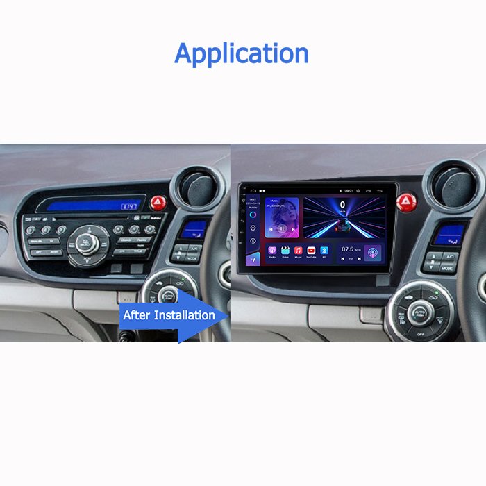 For HONDA INSIGHT 2009 LHD QLED Screen Headunit Device Double 2 Din Car Stereo GPS Navigation Android Car Radio
