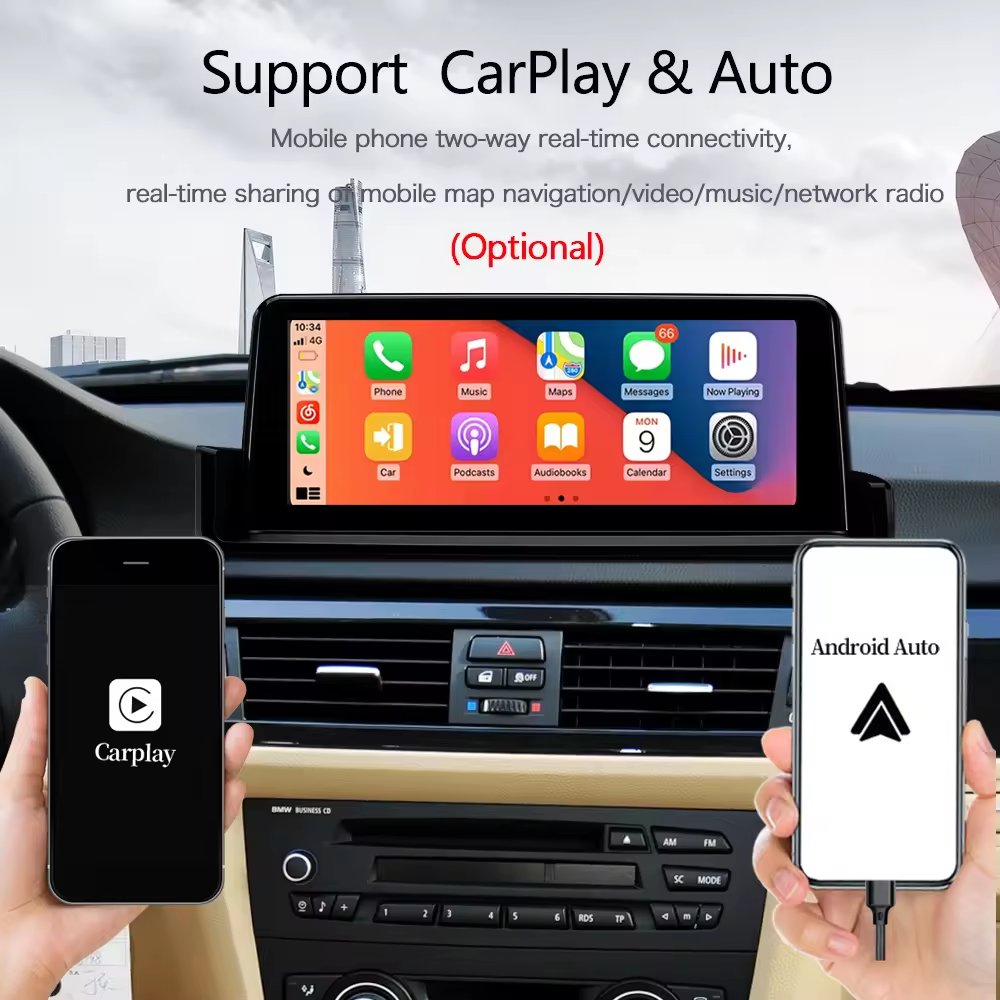 10.25 inch IPS Screen 8 Core Android auto Carplay GPS Navigation 4G For BMW E90E91E92E93 2004-2011 Car Radio Stereo