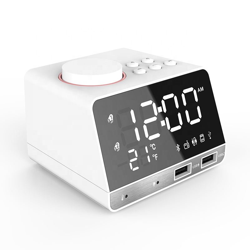 Multi-function Digital Desk Clock LED Rechargeable Digital Table Alarm Clock Radio