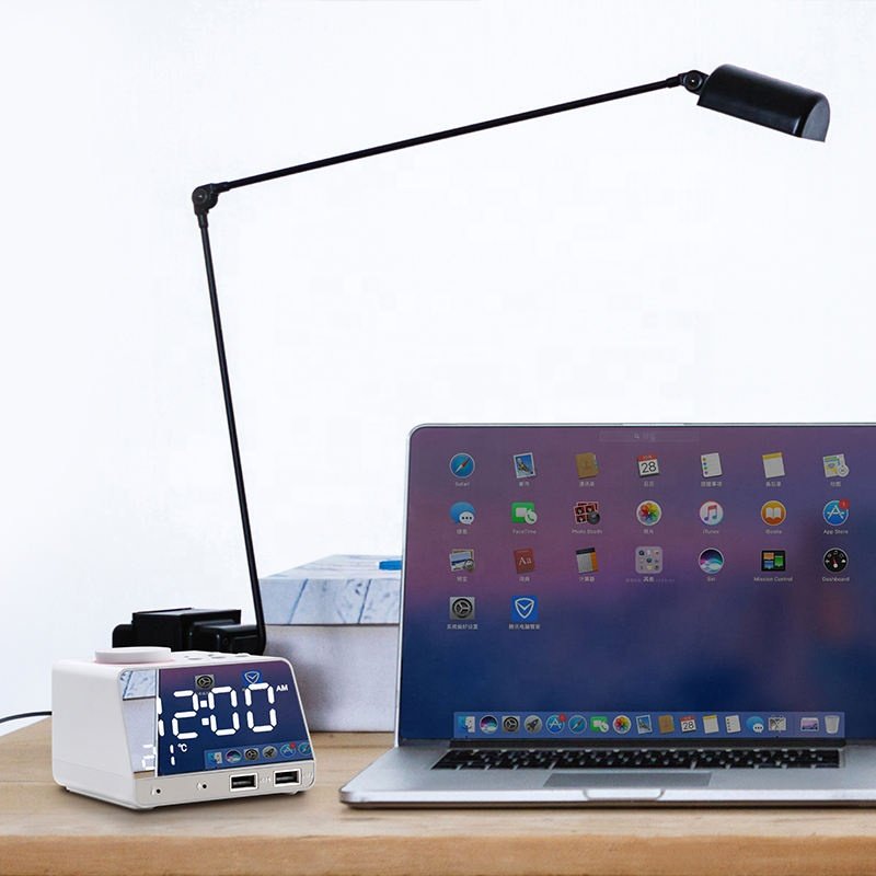 Multi-function Digital Desk Clock LED Rechargeable Digital Table Alarm Clock Radio