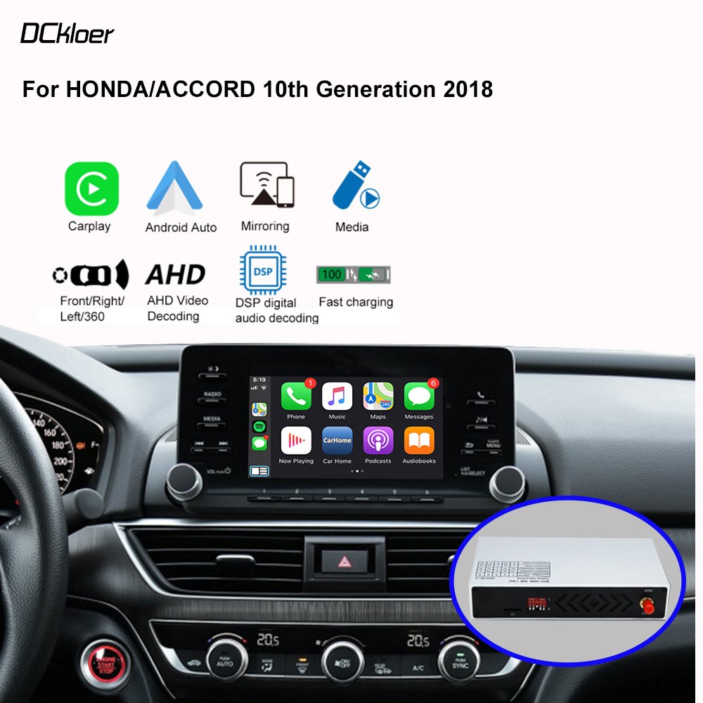 Wireless Apple Carplay For HONDA/ACCORD 10th Generation 2018 Android Auto Car Multimedia Play AI Box Video Rear Camera Radio