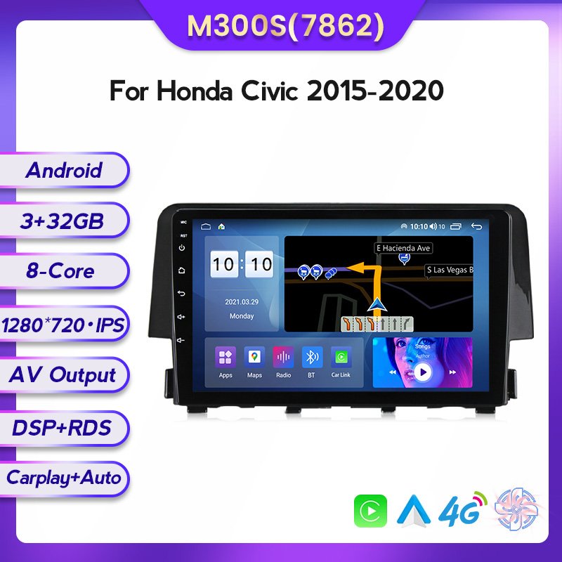 9" Head Unit Autoradio Android system Car Video Radio Stereo Multimedia For Honda Civic 2015 2017 2018 2020 Car-play Auto