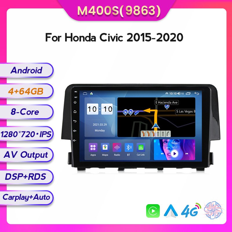 9" Head Unit Autoradio Android system Car Video Radio Stereo Multimedia For Honda Civic 2015 2017 2018 2020 Car-play Auto