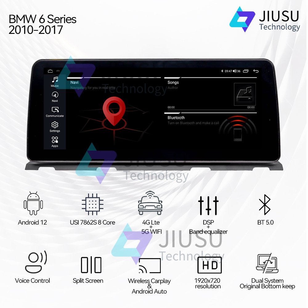 12.3'' Touch Screen Android Car Radio GPS Navigation DVD Player Stereo Multimedia System for BMW 6 Series F06 F12 2010-2017
