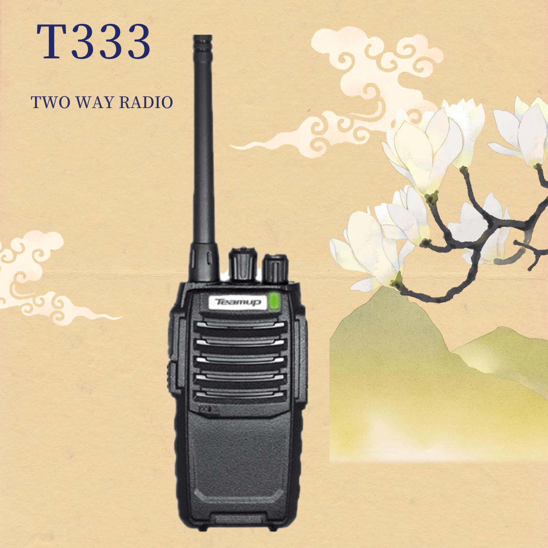 Handheld 5W T333 VHF UHF Two-Way Radio CE Approved Security Guard Equipment with VOX Function for Kids Walkie Talkie