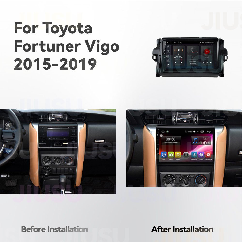 Touch Screen Android 13 Car Radio GPS Navigation DVD Player Stereo Multimedia Audio System for Toyota Fortuner Vigo 2015-2019