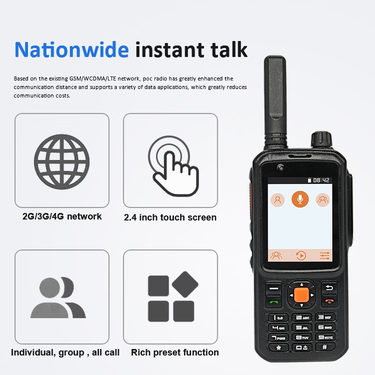 Ecome Zello Android Walkie talkie With Video Record 4g App Lte Poc radio ET-A87