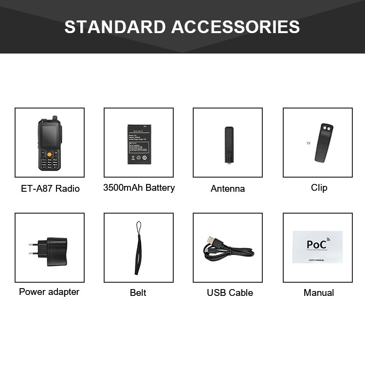 Ecome Zello Android Walkie talkie With Video Record 4g App Lte Poc radio ET-A87