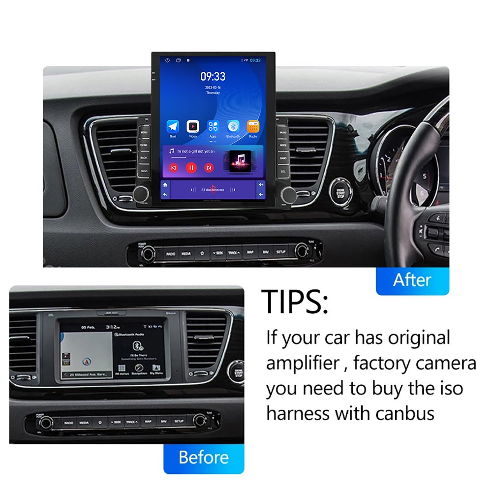 9.7'' Inch Android dvd Car Radio for Kia Carnival YP Sedona 3T 2014-2020 Tesla Vertical Screen Multimedia Stereo with Carplay