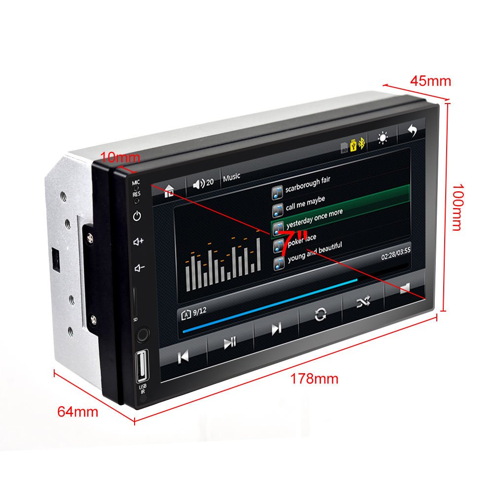2 Din 7inch Android car radio Touch screen CarPlay BT GPS Wifi FM DVR Universal Android auto Car Radio Multi Screen Display