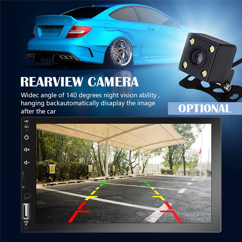 2 Din 7inch Android car radio Touch screen CarPlay BT GPS Wifi FM DVR Universal Android auto Car Radio Multi Screen Display