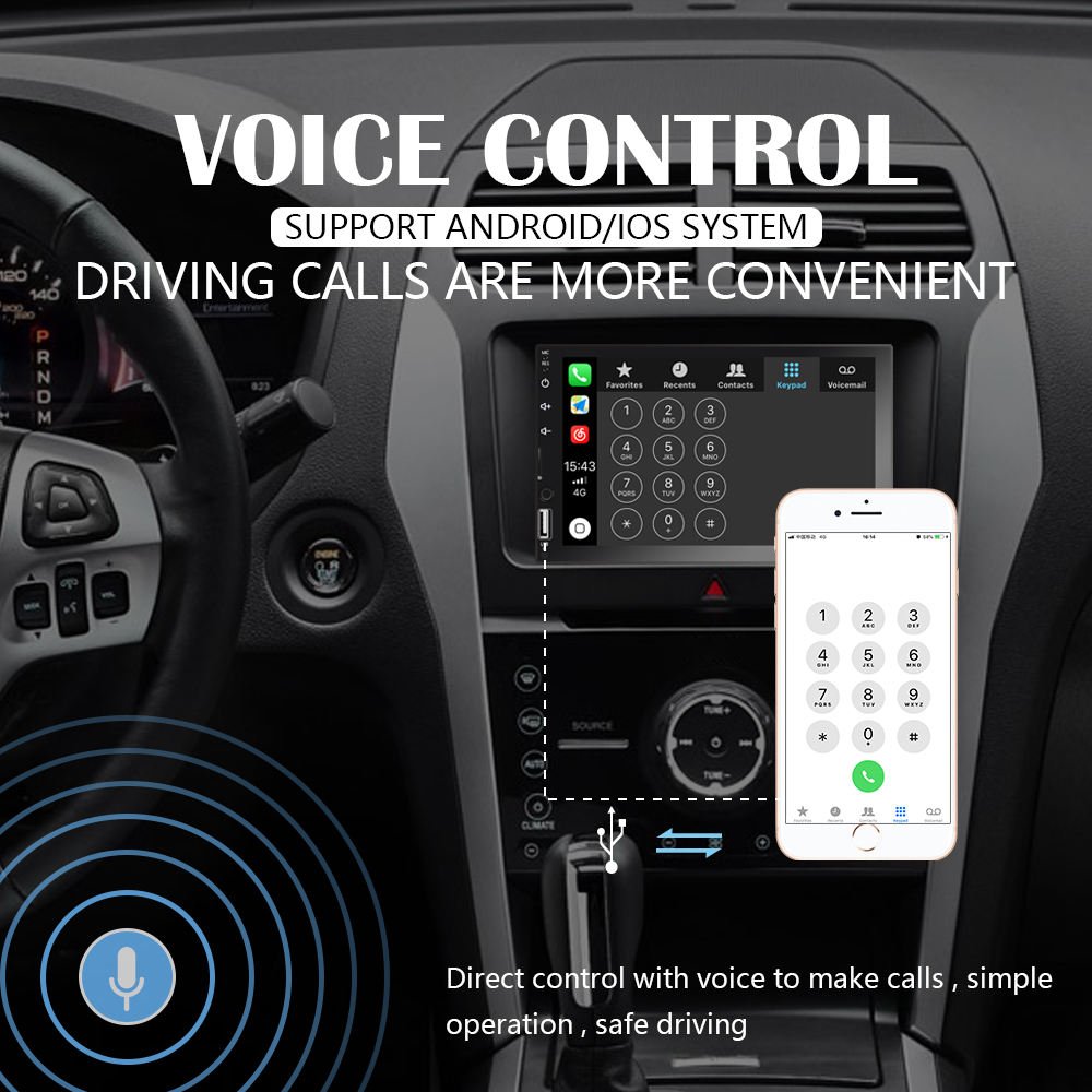 2 Din 7inch Android car radio Touch screen CarPlay BT GPS Wifi FM DVR Universal Android auto Car Radio Multi Screen Display
