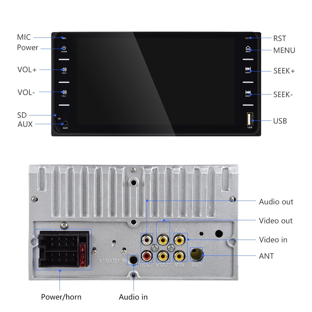 Podofo Autoradio For Toyota/Corolla 7 inch 2Din Car Radio for corolla with Phone Link BT USB