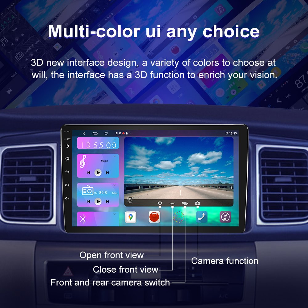 android HD touch screen car stereo mp5 gps navigation player mirror link wifi car audio 9inch double 1din car radio