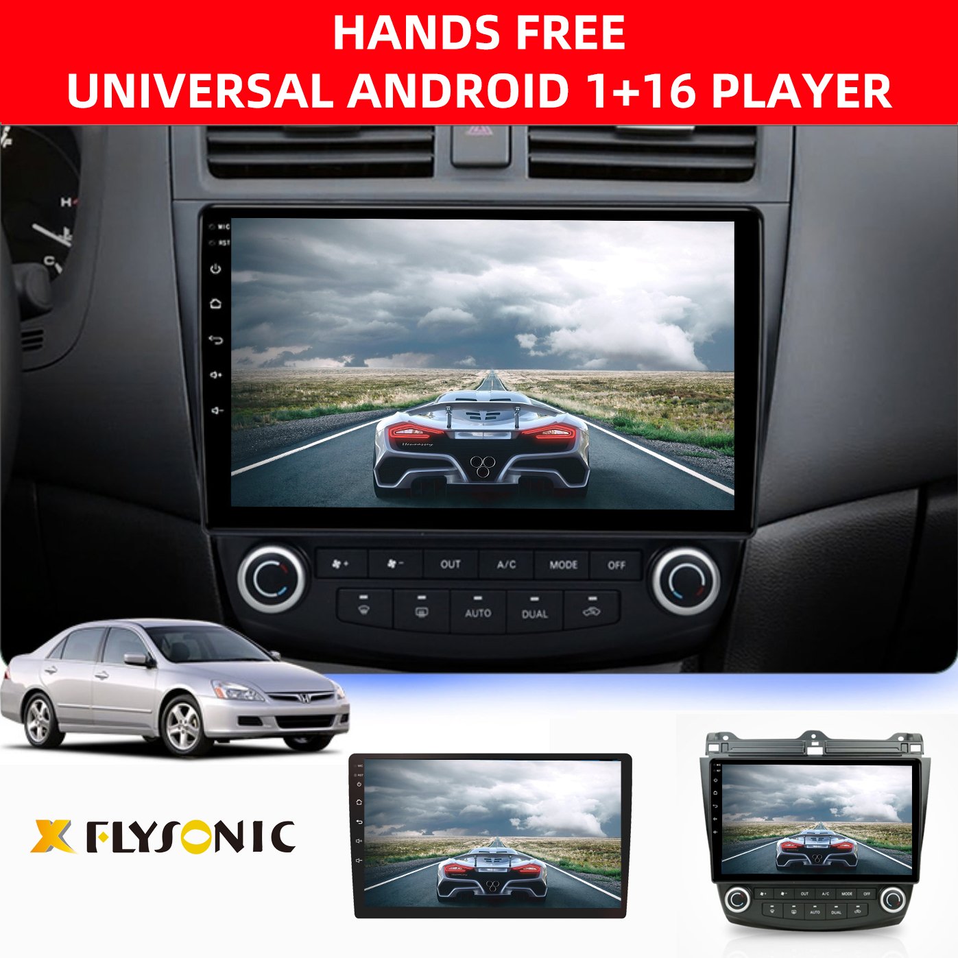 Flysonic 2+32 Carplay 9 Inch Car Screen Carplay With 1280*720 Touch Screen Radio Stereo Android Car Radio Car DVD Player