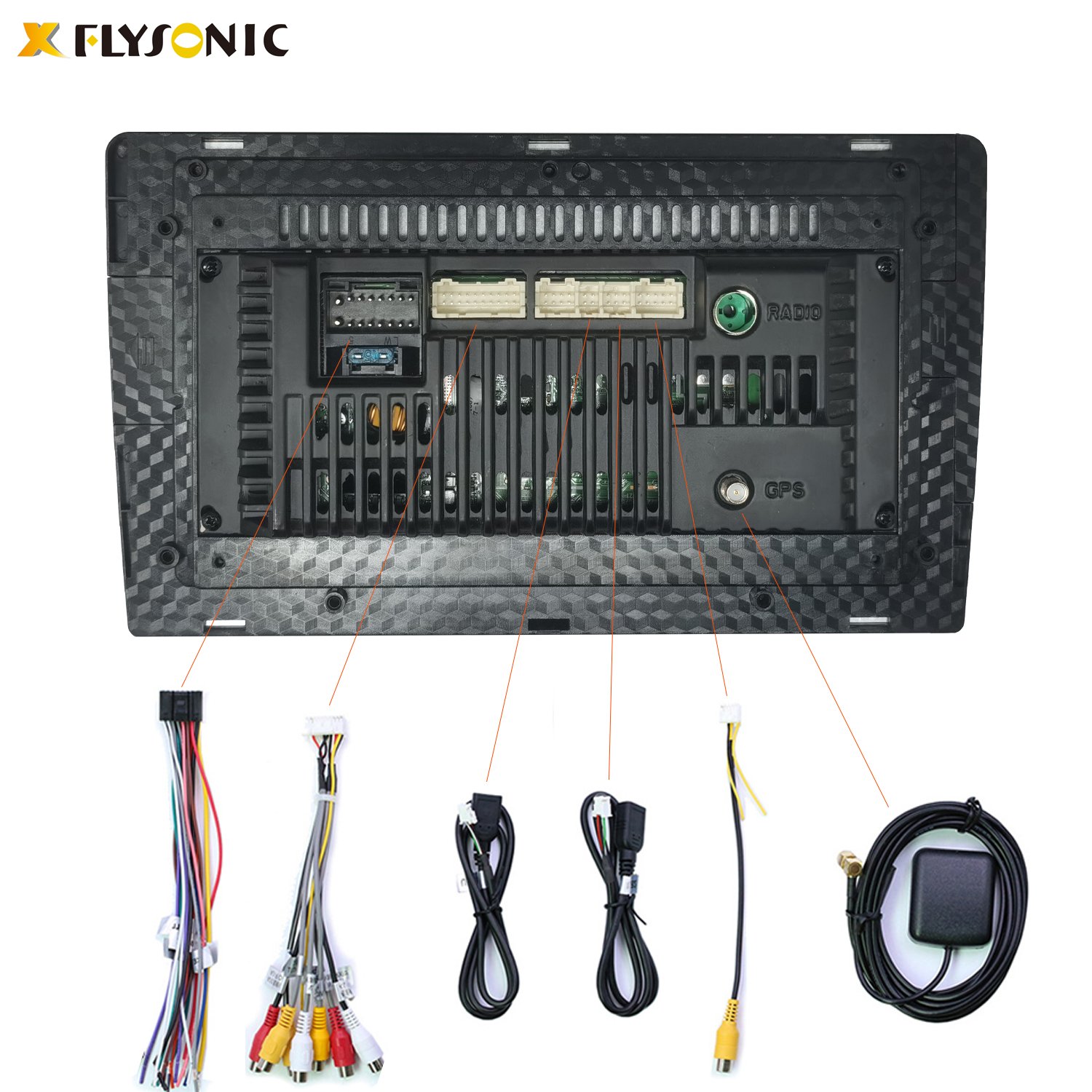 Flysonic 2+32 Carplay 9 Inch Car Screen Carplay With 1280*720 Touch Screen Radio Stereo Android Car Radio Car DVD Player