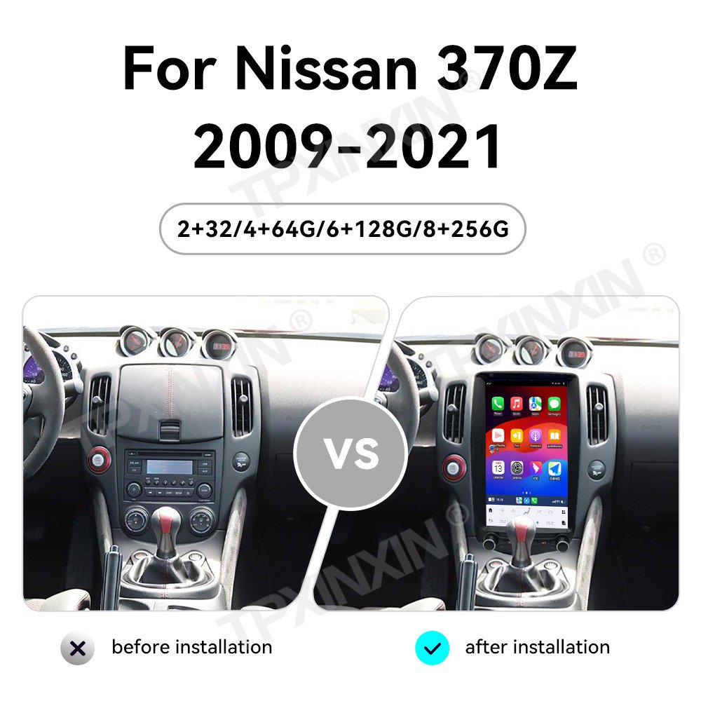 13.8 inch Android 13.0 Car Radio For Nissan 370Z 2009-2022 GPS Navigation Stereo Multimedia Player Head Unit Tesla Style Audio