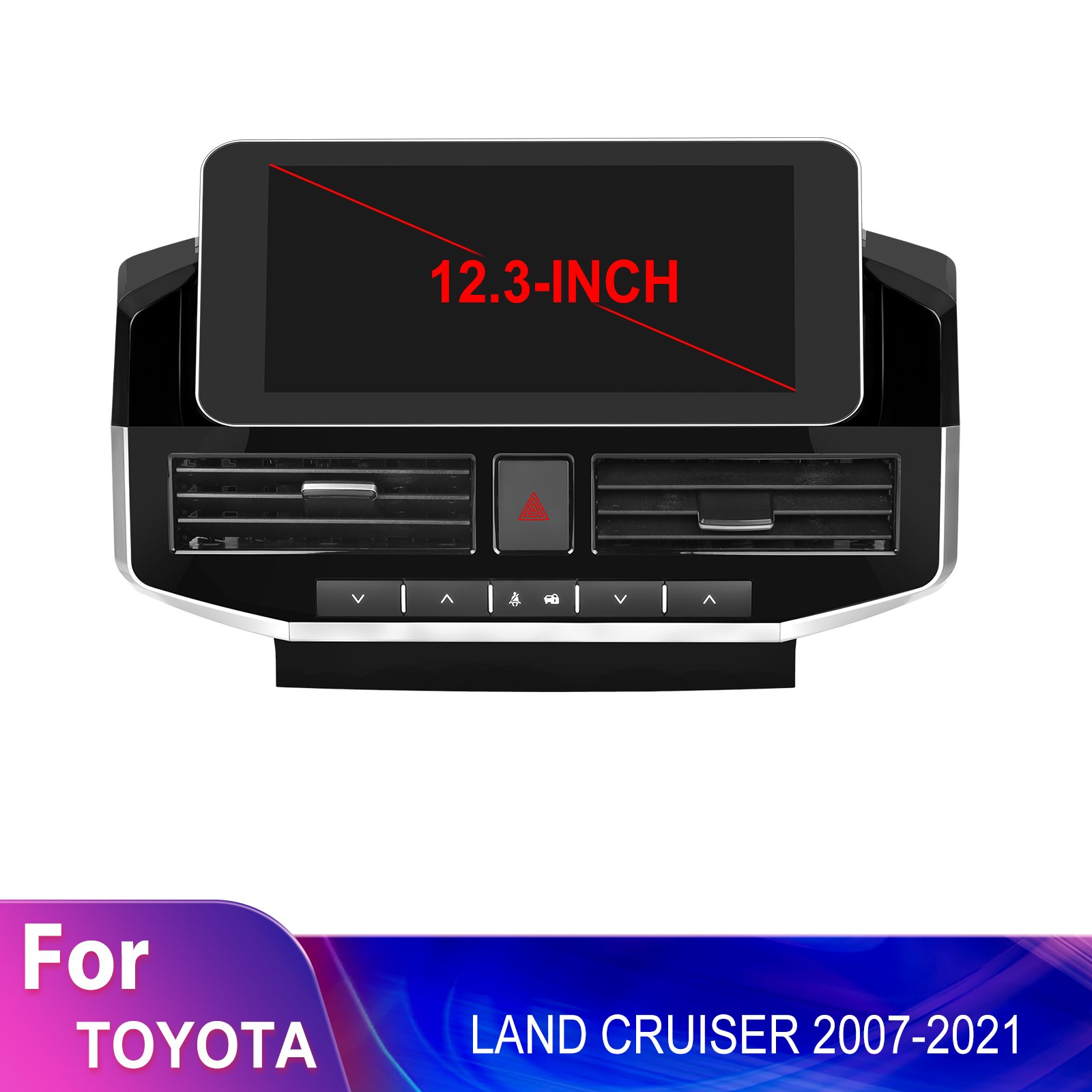 Podofo 2 Din 12.3'' Dashboard Plastic Frame For Toyota LAND CRUISER 2007-2021 Car Stereo Frame Accessories