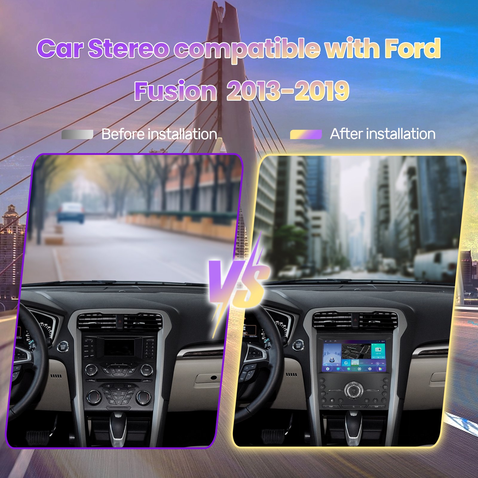 2+32g 8Core 5GWifi Ford Fusion GPS Navigation Car Stereo Car Radio Android12 For Ford Fusion 2013-2019 Car Dvd Player