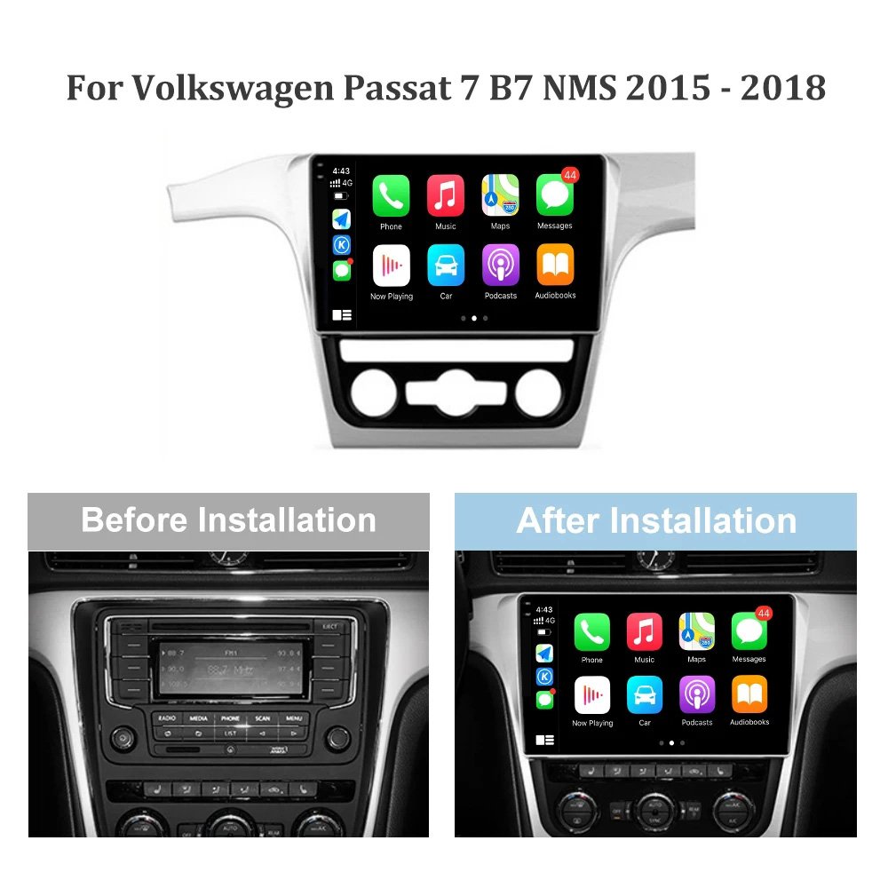 New Head Unit 10.1" Android Car Player 2 DIN Car Radio for For VW Passat 7 B7 NMS 2015-2018 Audio GPS Navigation Stereo