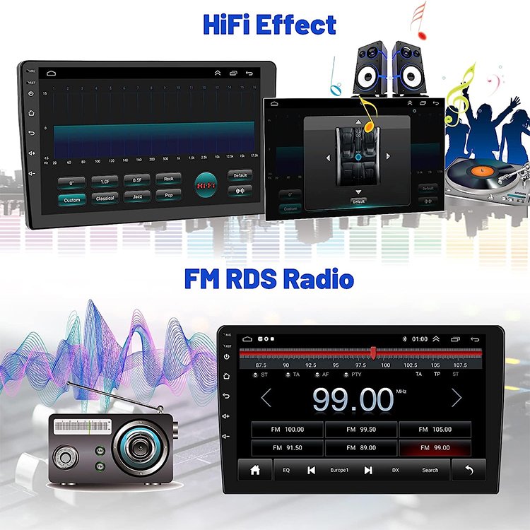 Whole sale autoradio multimedia player 9inch 2+32g carplay GPS navigation ips touch screen android car radio with reverse camera