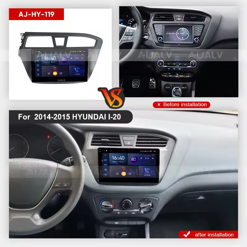 Aijia Top sale car radio frame for HYUNDAI I20 2014-2018 TURKISH VERSION 9INCH auto android player frame Texturing LHD/RHD