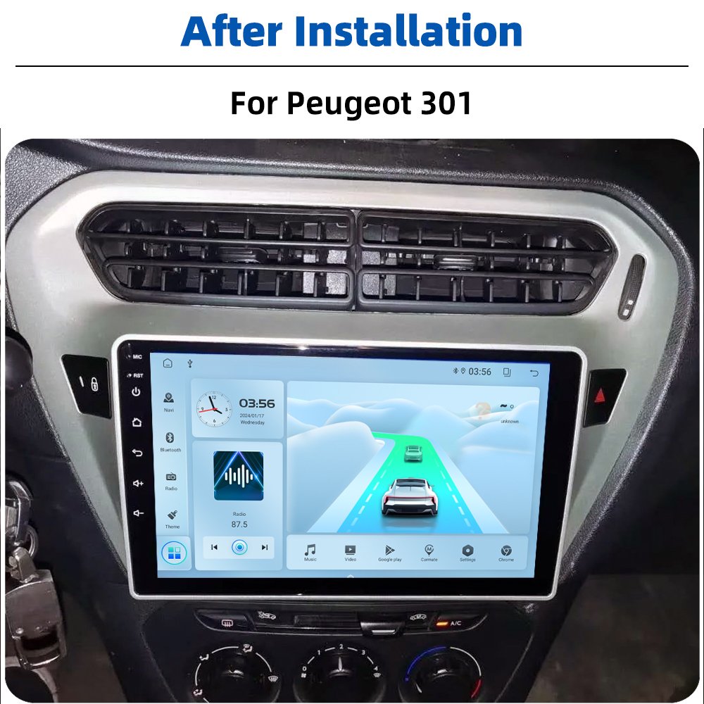 Android 13 2+32GB IPS 1280*720 Screen Car Radio For Peugeot 301 Video Stereo Wifi GPS Navigation Carplay Auto