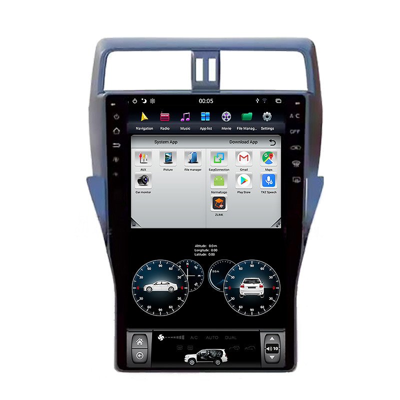 Tesla Android 16 inch Car video radio dvd player For Toyota Prado 2018 With Car GPS Navigation carplay IPS touch screen