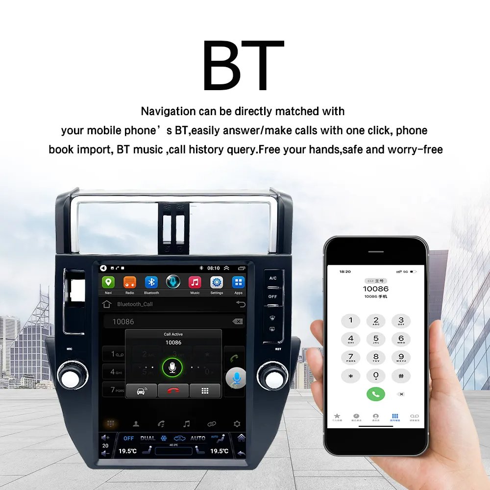 Car Radio For Toyota Land Cruiser Prado 2010 -2013 With Touch Screen Multimedia Video Player Navigation Gps Stereo Carplay