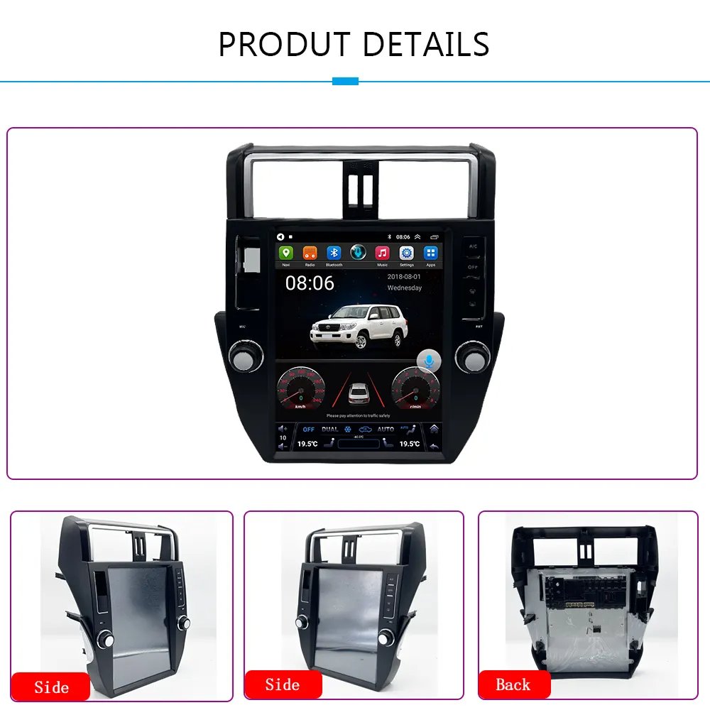 Car Radio For Toyota Land Cruiser Prado 2010 -2013 With Touch Screen Multimedia Video Player Navigation Gps Stereo Carplay
