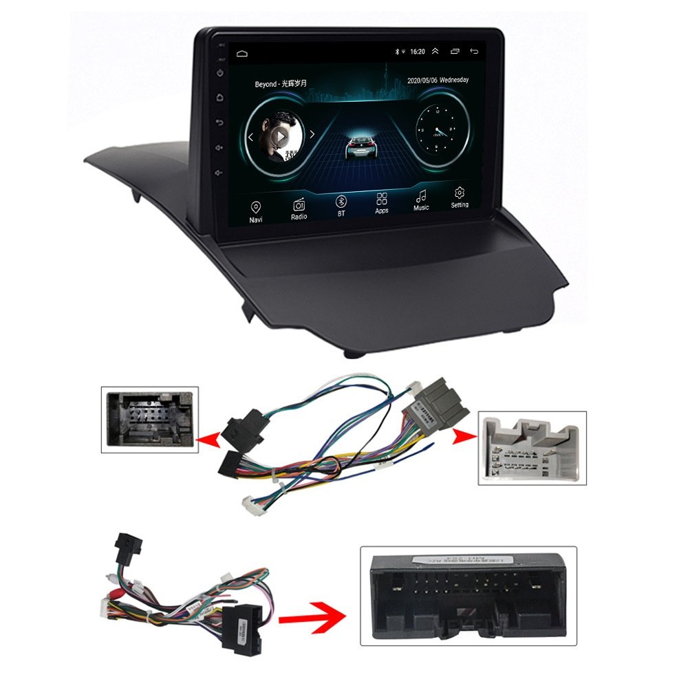 All-In-One Ford Fiesta Dashboard GPS Navigation Player IPS Screen Reverse Image USB Connection CarPlay 2 Din Stereo Car Radio